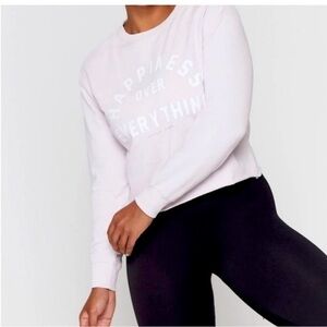 Spiritual Gangster Muzzy Happiness Over Everything Sweatshirt Pullover in Quartz